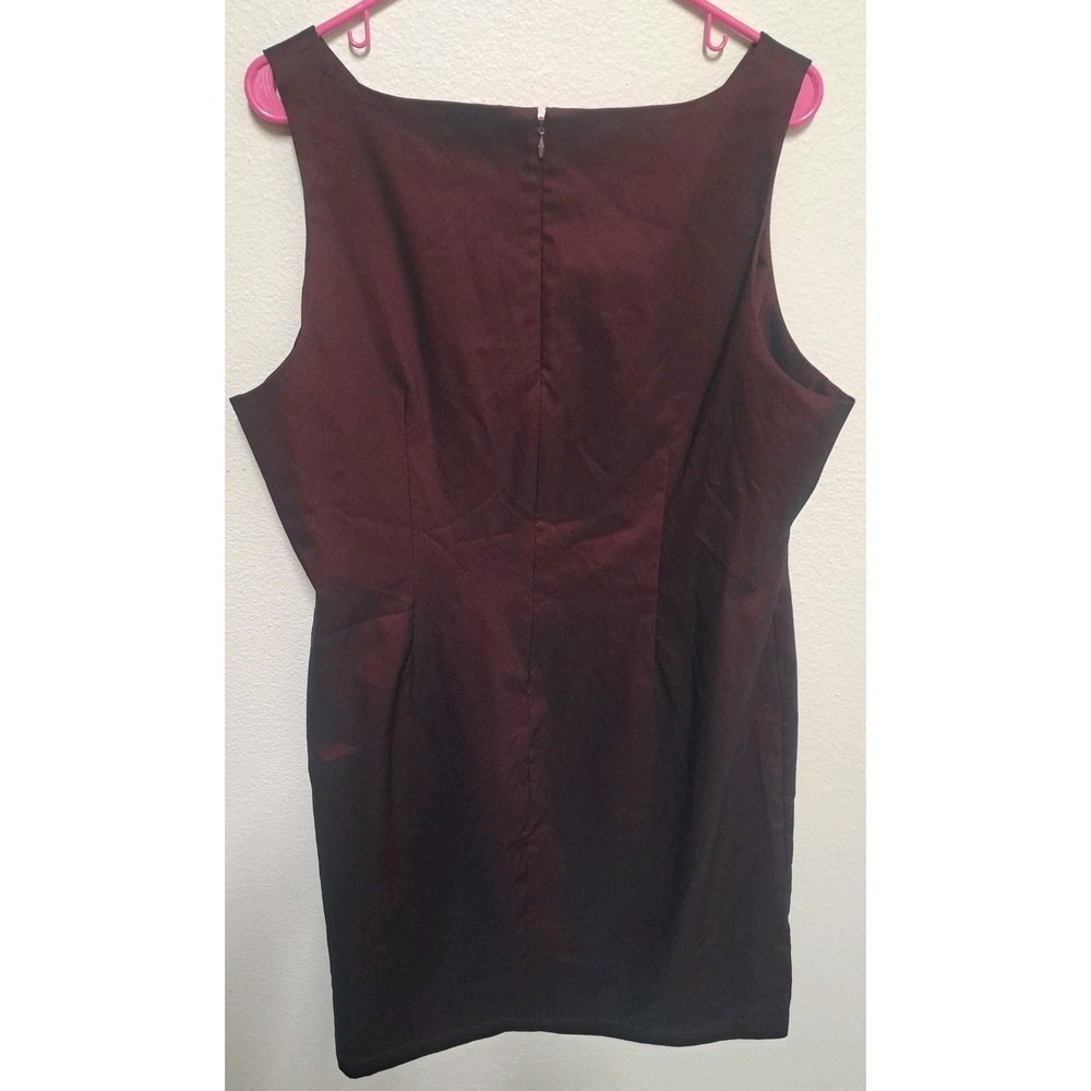 Venezia Stretch Burgundy Ombre Sheath Dress Size 18 Shimmer Knee Length - Picture 5 of 8
